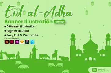 Eid Al-Adha 2 Pacote de Ilustrações