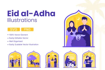 Eid Al-Adha Illustration Pack