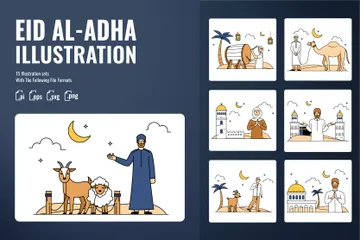Eid Al Adha Illustration Pack