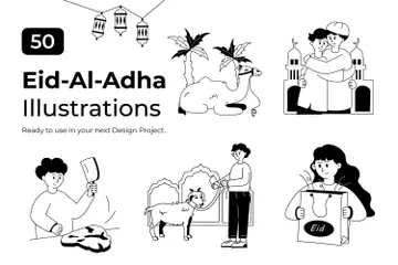 Eid Al Adha Illustration Pack