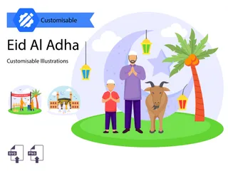 Eid Al Adha Illustration Pack