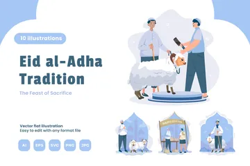 Eid Al-Adha Tradition Illustration Pack