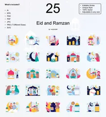 Eid And Ramzan Illustration Pack