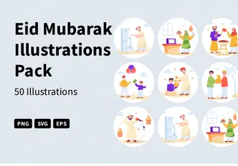 Aïd Moubarak Pack d'Illustrations