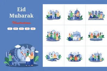 Eid Mubarak Pacote de Ilustrações