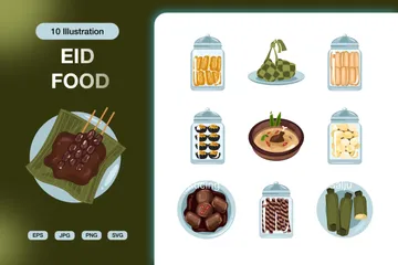 Eid Mubarak Food Illustration Pack