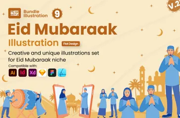 Eid Mubarak Illustration Pack