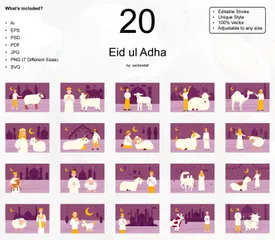 Eid Ul Adha Paquete de Ilustraciones