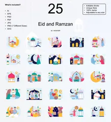 Eid und Ramzan Illustrationspack