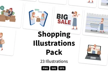 Einkaufen Illustrationspack