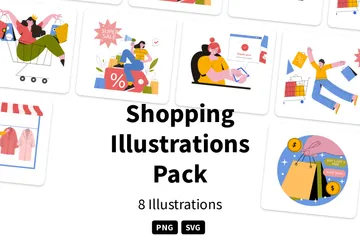 Einkaufen Illustrationspack