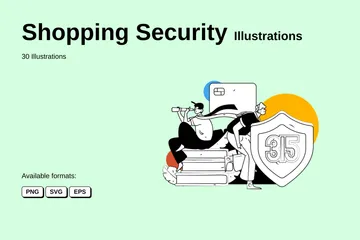 Sicherheit beim Einkaufen Illustrationspack