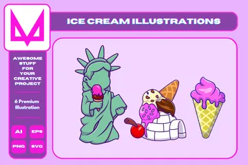 Eiscreme Illustrationspack