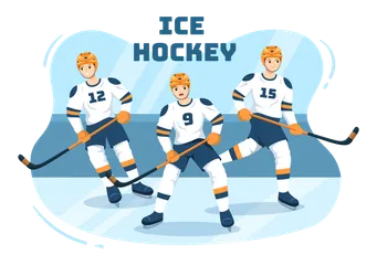 Eishockey und Feldhockey Illustrationspack