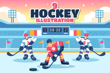 Eishockeyspieler Sport Illustrationspack