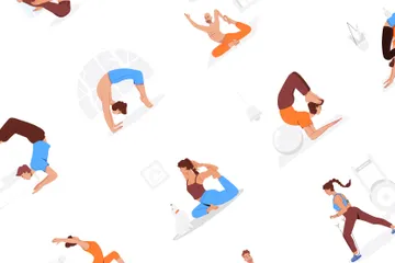 Ejercicio de yoga Paquete de Ilustraciones