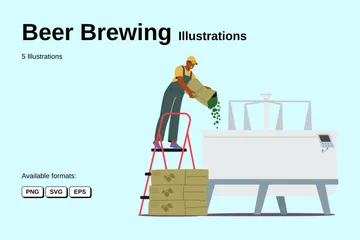 Elaboración de cerveza Paquete de Ilustraciones