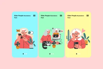 Elder People Illustration Pack