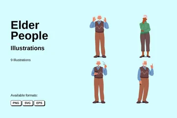 Elder People Illustration Pack