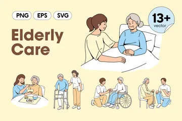 Elderly Care Illustration Pack