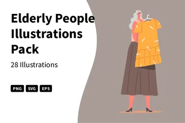 Elderly People Illustration Pack