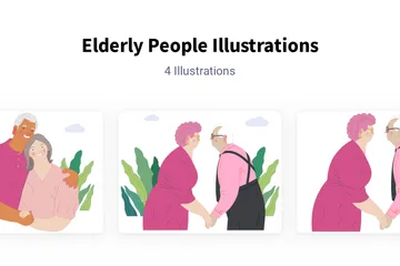 Elderly People Illustration Pack