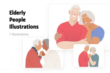 Elderly People Illustration Pack