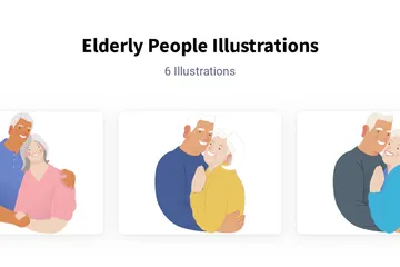 Elderly People Illustration Pack