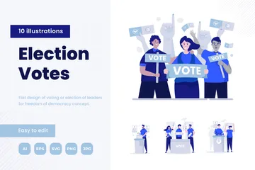 Election Votes Day Illustration Pack