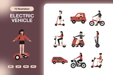 Electric Transportation Illustration Pack