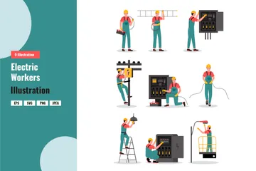 Electric Workers Illustration Pack