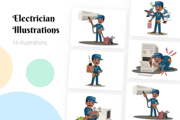 Electrician Illustration Pack