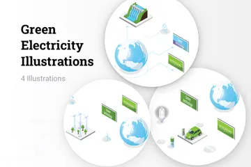 Electricidad verde Paquete de Ilustraciones
