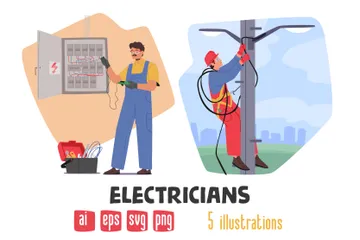 Électriciens Pack d'Illustrations