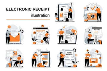 Electronic Receipt Illustration Pack