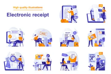 Electronic Receipt Illustration Pack