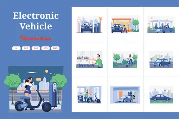 Electronic Vehicle Illustration Pack