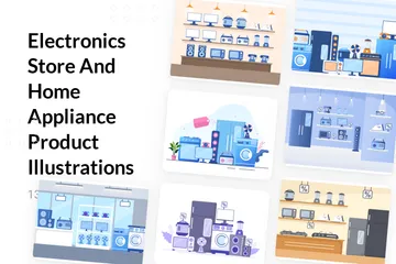 Electronics Store And Home Appliance Product Illustration Pack