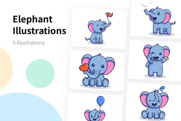 Elefante Pacote de Ilustrações