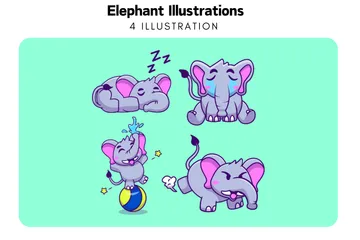 Elefante Pacote de Ilustrações