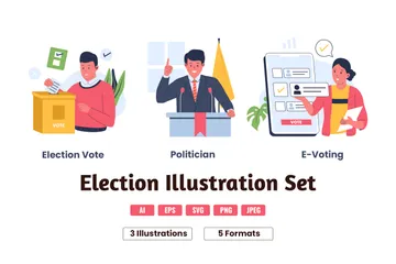 Votação Eleitoral Pacote de Ilustrações