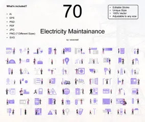 Elektrizitätswartung Illustrationspack