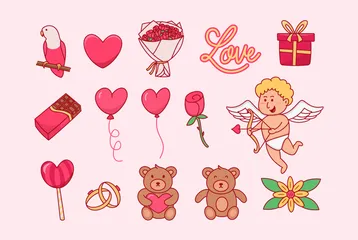 Elemento do Dia dos Namorados Pacote de Ilustrações