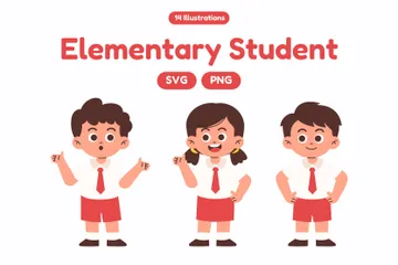 Élève du primaire Pack d'Illustrations