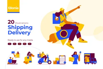Ellonia : Shipping Delivery Illustration Pack