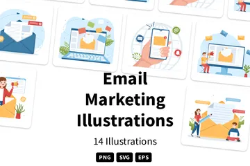 Marketing de email Pacote de Ilustrações