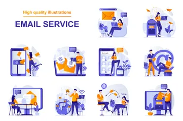 Email Service Illustration Pack