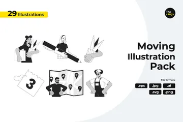 Emballage Déménagement Pack d'Illustrations