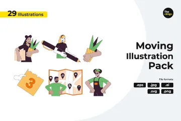 Emballage Déménagement Pack d'Illustrations