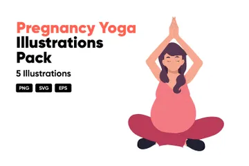 Yoga para el embarazo Paquete de Ilustraciones